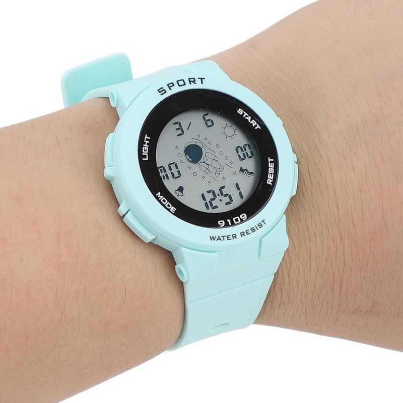 ZJchao Kids Watch Water Watch Swim Watch for Boys Girls with Luminous Alarm 12/24H Day Display WR50M Shockproof Rubber Strap (Light Blue) - Image 5