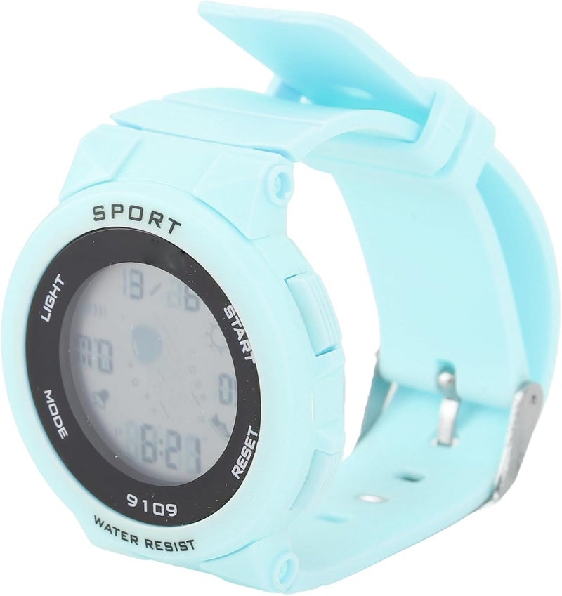 ZJchao Kids Watch Water Watch Swim Watch for Boys Girls with Luminous Alarm 12/24H Day Display WR50M Shockproof Rubber Strap (Light Blue) - Image 3