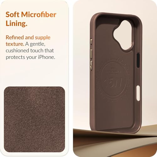 DIZORO Leather Case for iPhone 17, Luxury Elegant Slim Business PU Cover with Soft Non-Slip Grip Shockproof Anti-Scratch Protective Back Cover, Brown Black - Image 3