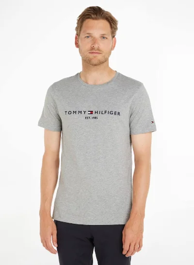 TOMMY HILFIGER Logo Regular Fit T-Shirt Gray