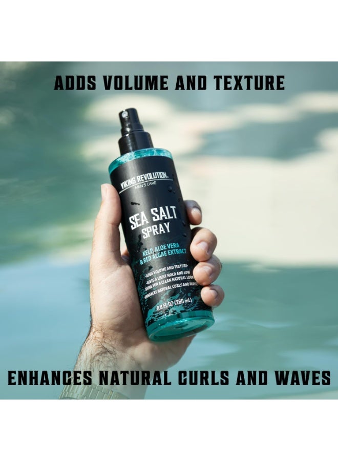 Viking Revolution Sea Salt Spray for Hair Men - Hair Spray with Kelp, Aloe Vera & Red Algae, Add Volume and Texture - 260ml - Image 3