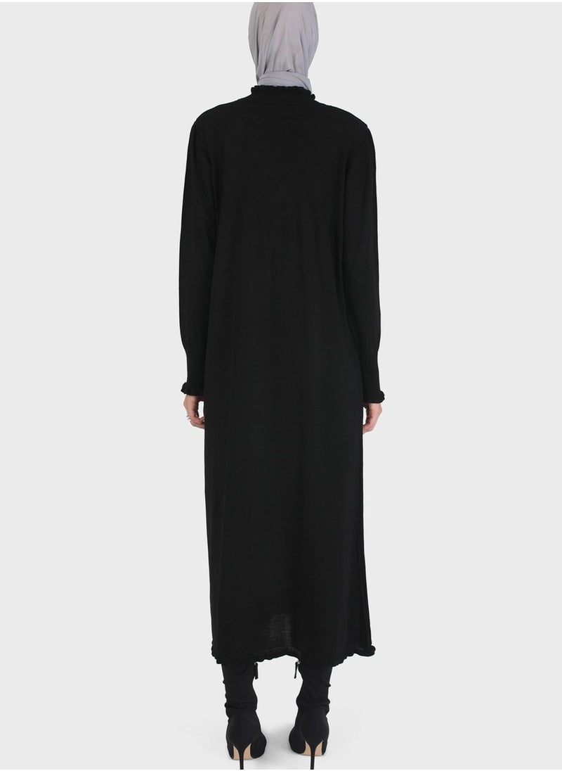 Refka by modanisa - Lettuce Hem Knitted Dress - Image 1