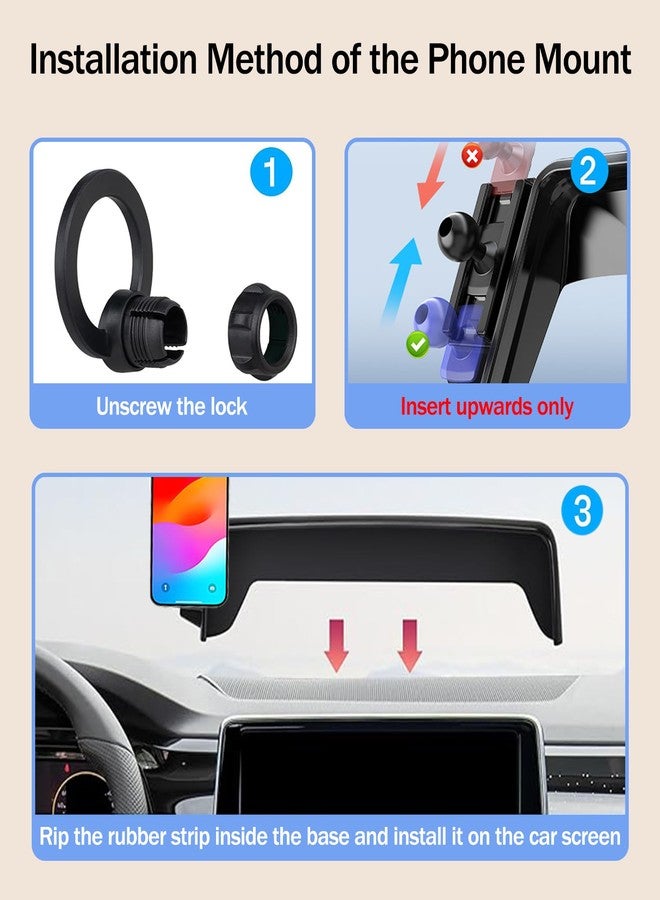 Hesanzol Car Phone Holder for 2025 2024 VW/Volkswagen Atlas/Altas Cross Sport Accessories 12-Inch Touchscreen, 360° Rotation Cell Phone Mount Compatible with MagSafe, for All Smartphones - Image 5