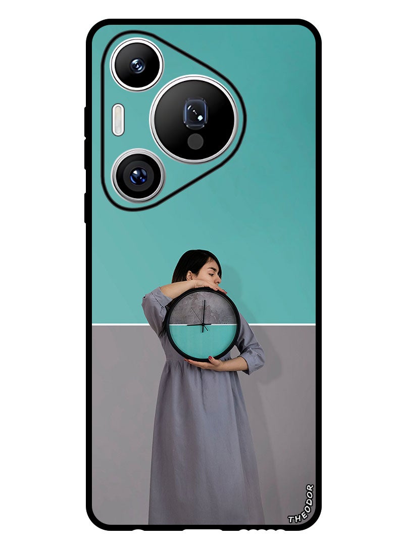 Theodor Protective Case Anti Scratch Shock Proof Bumper Cover For Huawei Pura 70 Pro girl_clock_wall - Image 1