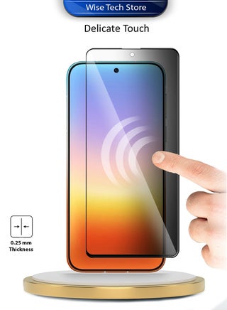 [عبوتان] واقي شاشة هواوي بورا 90s برو ماكس 5G 2026 فخم بحماية كاملة للخصوصية، غراء كامل، غطاء كامل، زجاج مقسى للهاتف المحمول (MSGECN) - شفاف/أسود - view 3