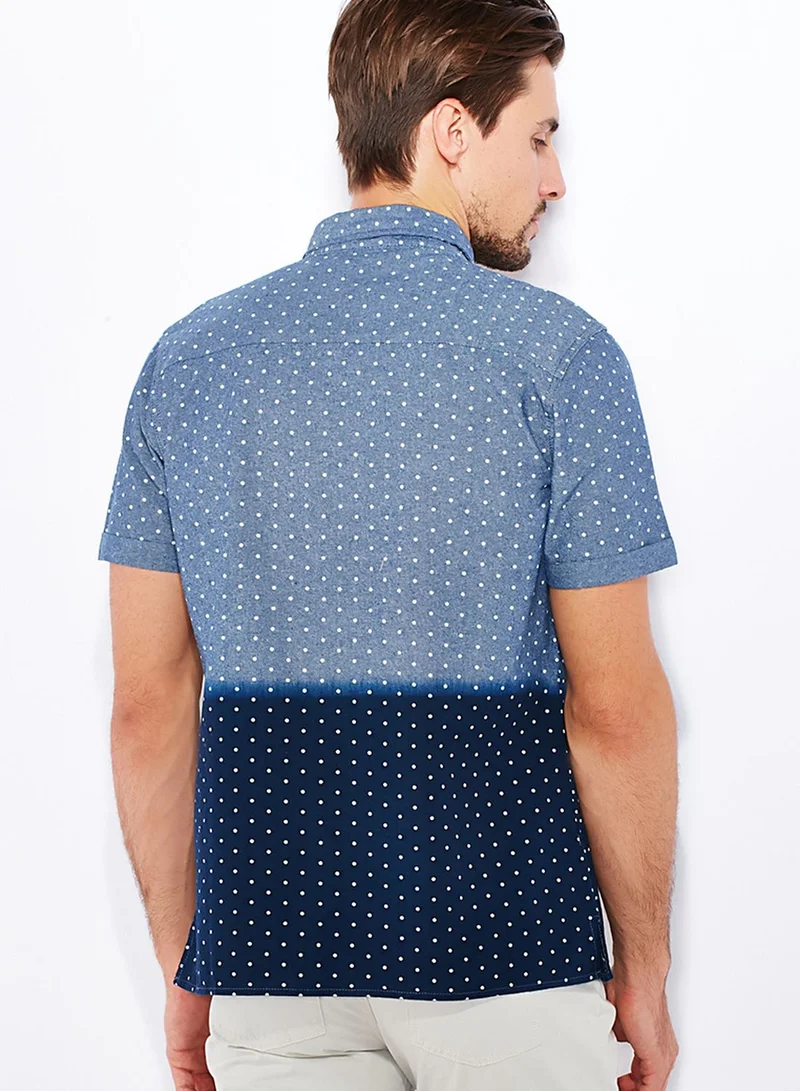 Another Influence Polka Dot Chambray Shirt