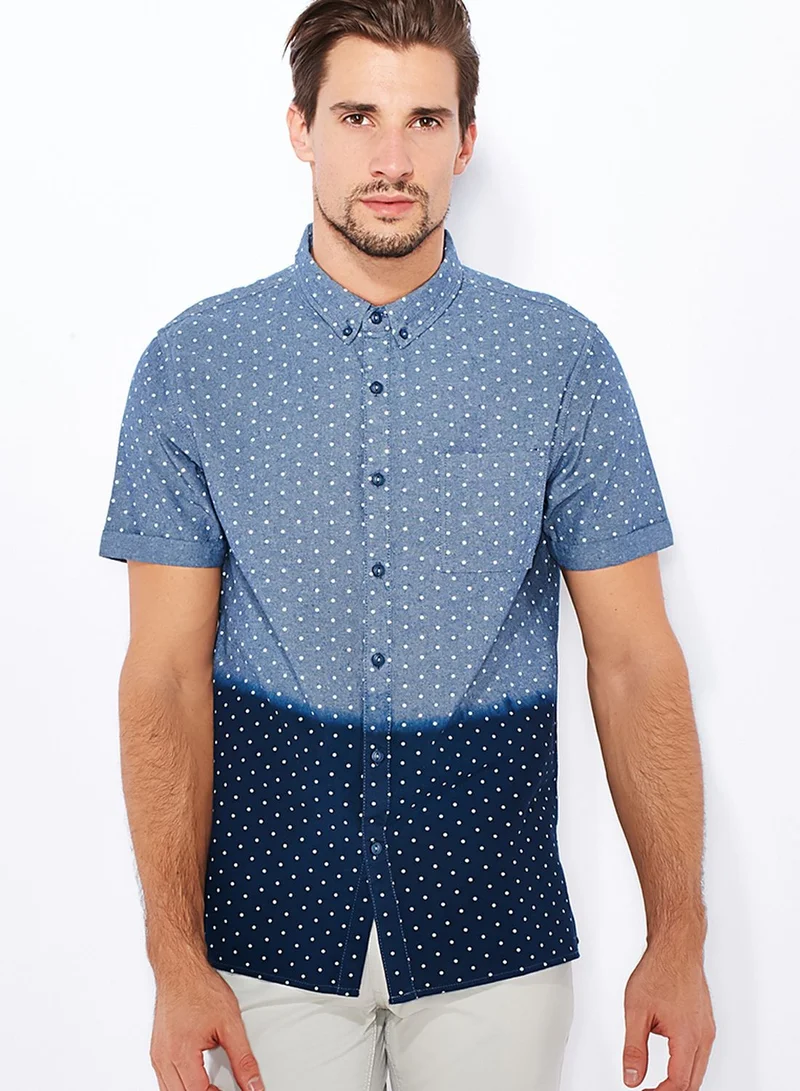 Another Influence Polka Dot Chambray Shirt