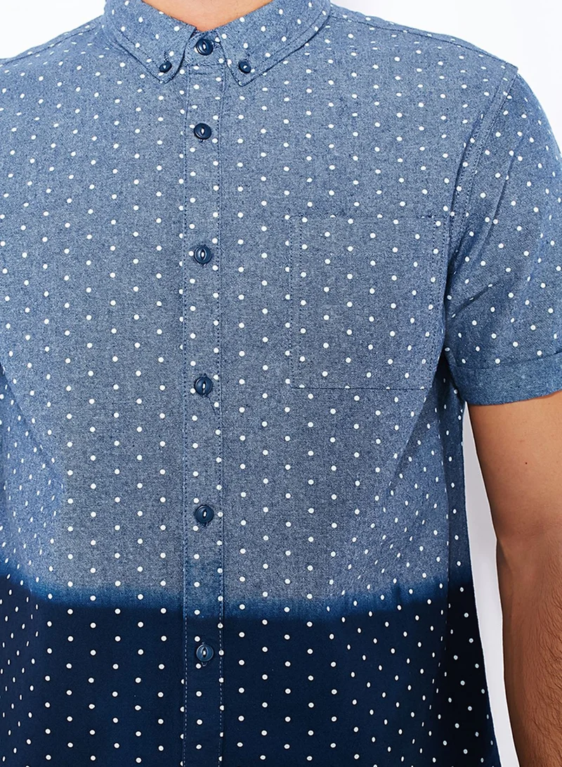 Another Influence Polka Dot Chambray Shirt