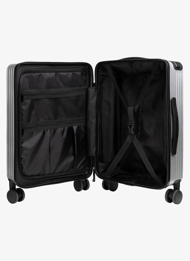 بوليس Police Travel Carry-On Trolley with Integrated USB Port, TSA Lock, Hardside Construction & Tactical Travel Design – Silver