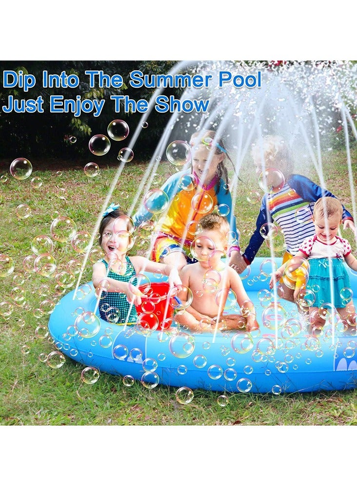 3-in-1 Splash Pad Sprinkler for Kids and Wading Pool for Learning – Elephant Sprinkler Pool 82.68’’ Inflatable Water Summer Toys  - Image 4