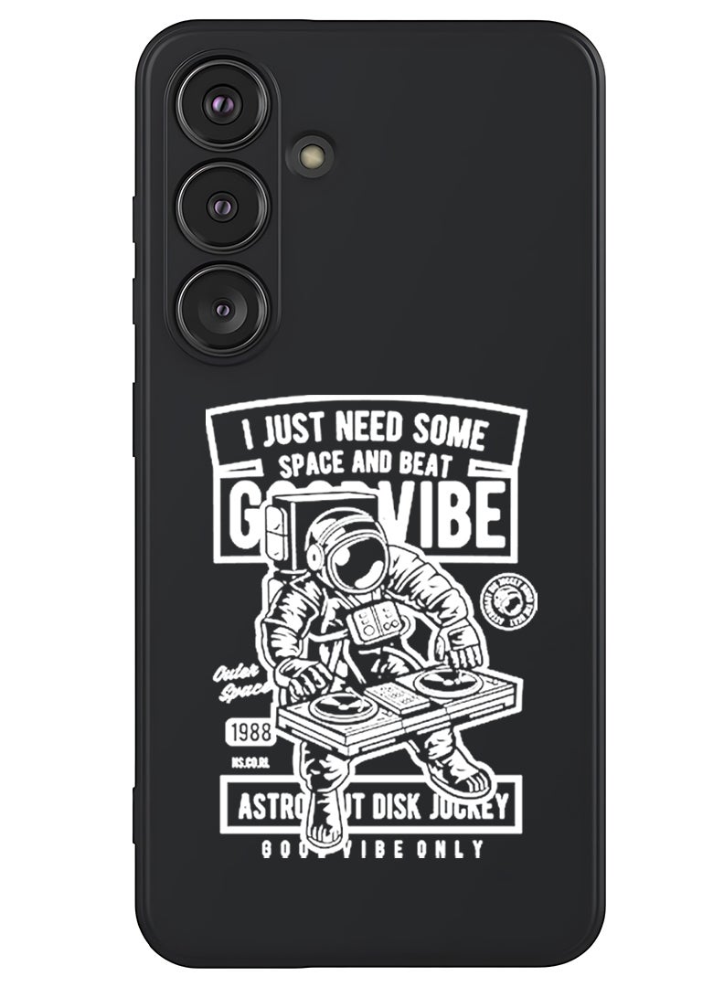 Theodor Protective Slim Fit Case Liquid Silicone Cover with Full Body Protection Anti-Scratch Shockproof Case For Samsung Galaxy S25 Plus (Black) - Good vibe - White - Image 1