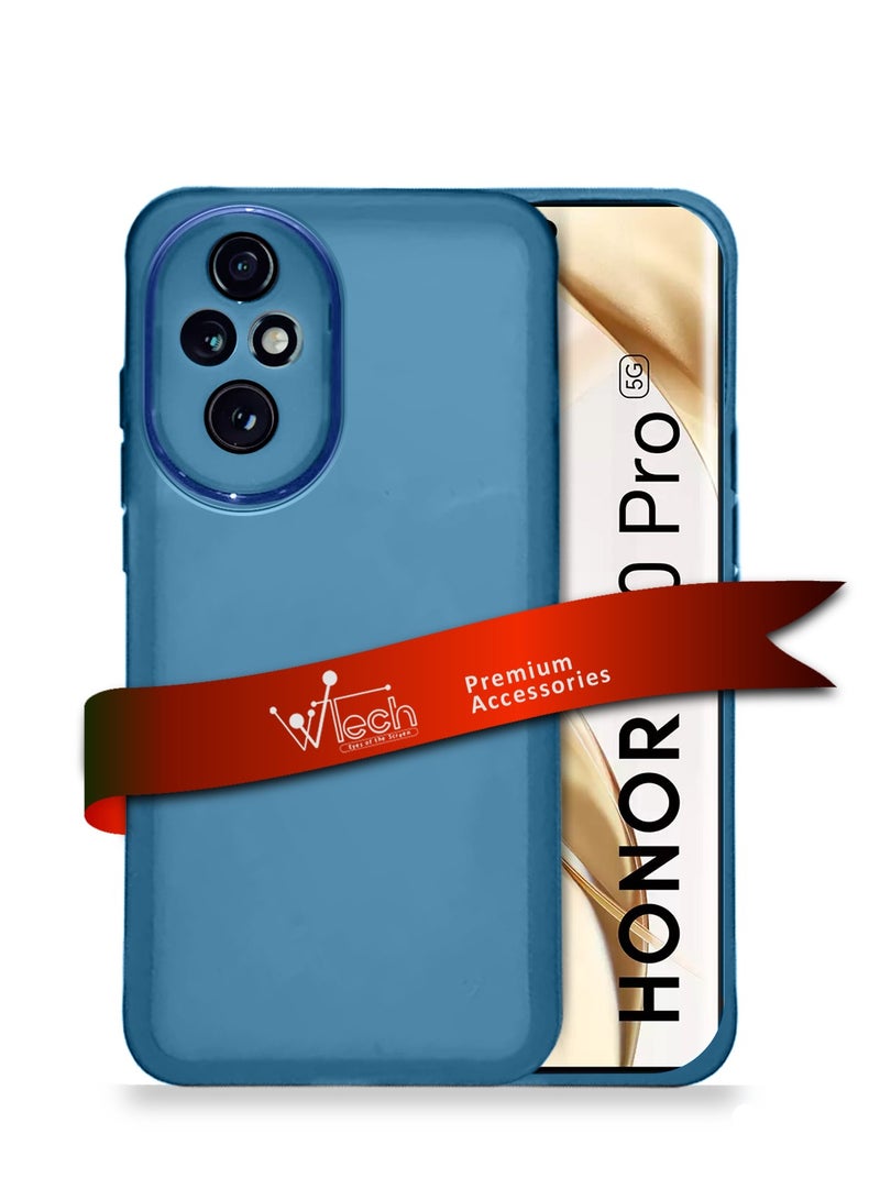Wtech Honor 200 Pro 5G 2024 Soft Transparent TPU Silicone Ultra Thin Phone Stylish Electroplated Camera Border Back Case Cover - Blue - Image 1