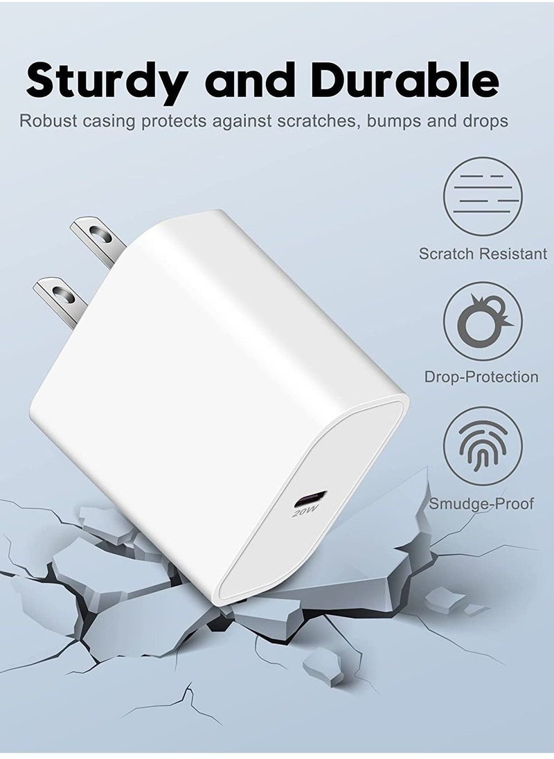 TIGER 20W USB-C Fast Charger with 6FT USB-C to Lightning Cable – 1-Pack Power Adapter Block for iPhone 14/13/12/11/Pro/Max/Mini & iPad – PD Charging Cube for Quick and Safe Charging – Long Cable Included - Image 3