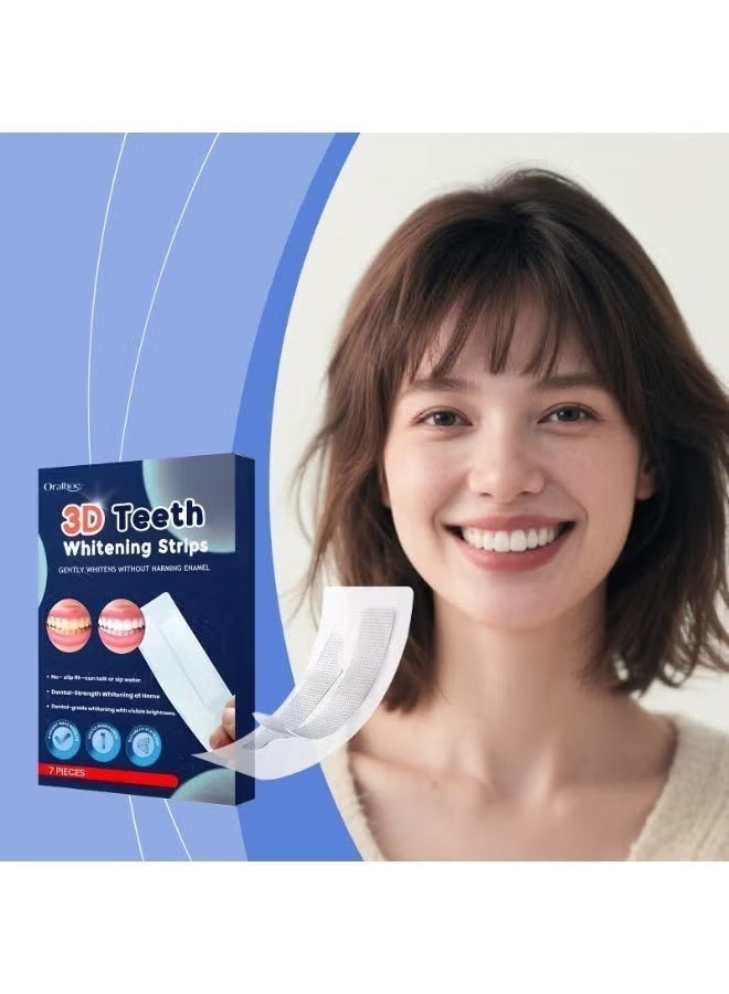 Oralhoe 7-Piece 3D WhiteStrips Dental Whitening Kit, for Coffee Soda Drinkers & Yellow Stains, 7 Sets - Image 1