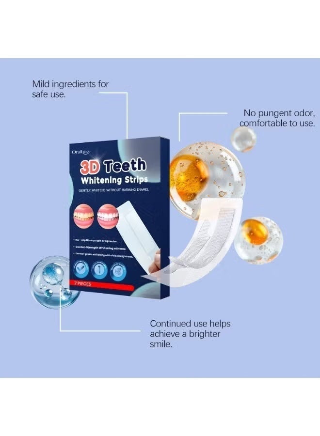 Oralhoe 7-Piece 3D WhiteStrips Dental Whitening Kit, for Coffee Soda Drinkers & Yellow Stains, 7 Sets - Image 3