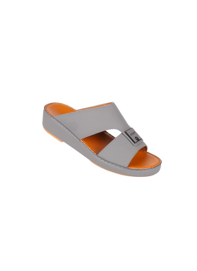 barjeel uno 008-3732 Barjeel Uno Men Arabic Sandals BS 23 Grey  - Image 2