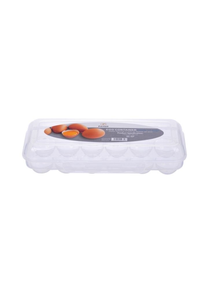 Clear Plastic 12 Egg Storage Container with Lid - Image 1