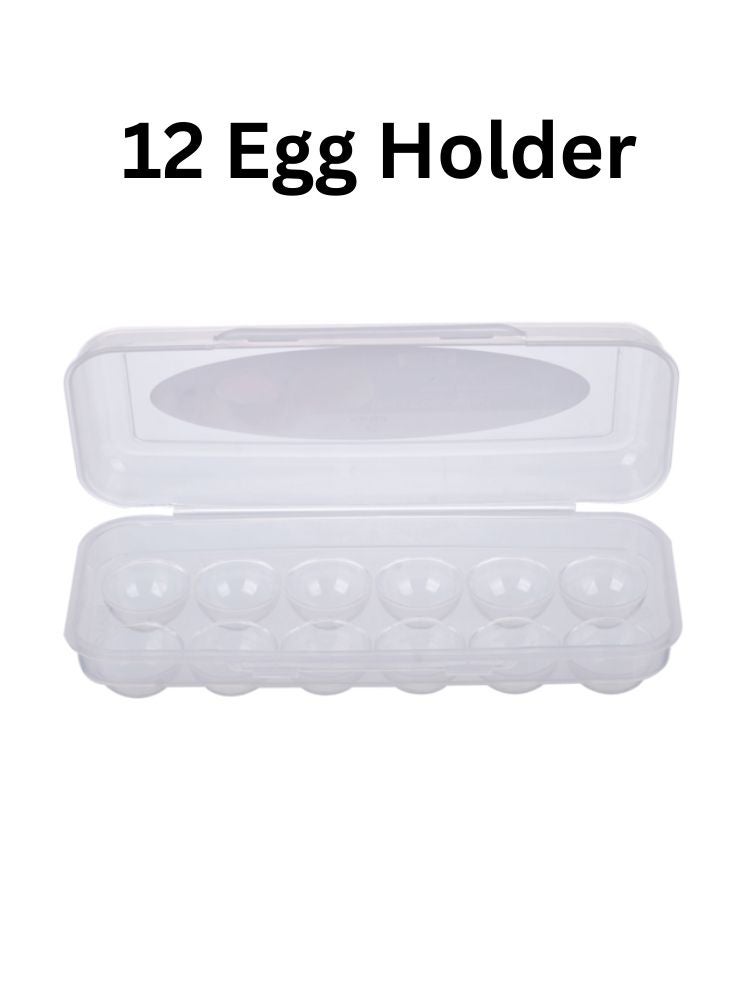 Clear Plastic 12 Egg Storage Container with Lid - Image 2