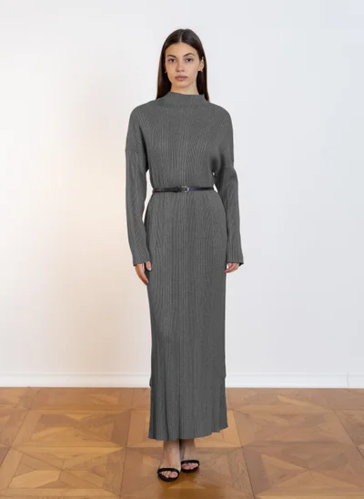 SHAPES HEAVYWEIGHT RIBBED MAXI DRESS WITH BELT