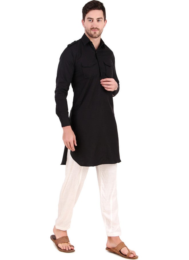 PREEN Adults-Men Black Kurta Set with Pyjamas - Image 3