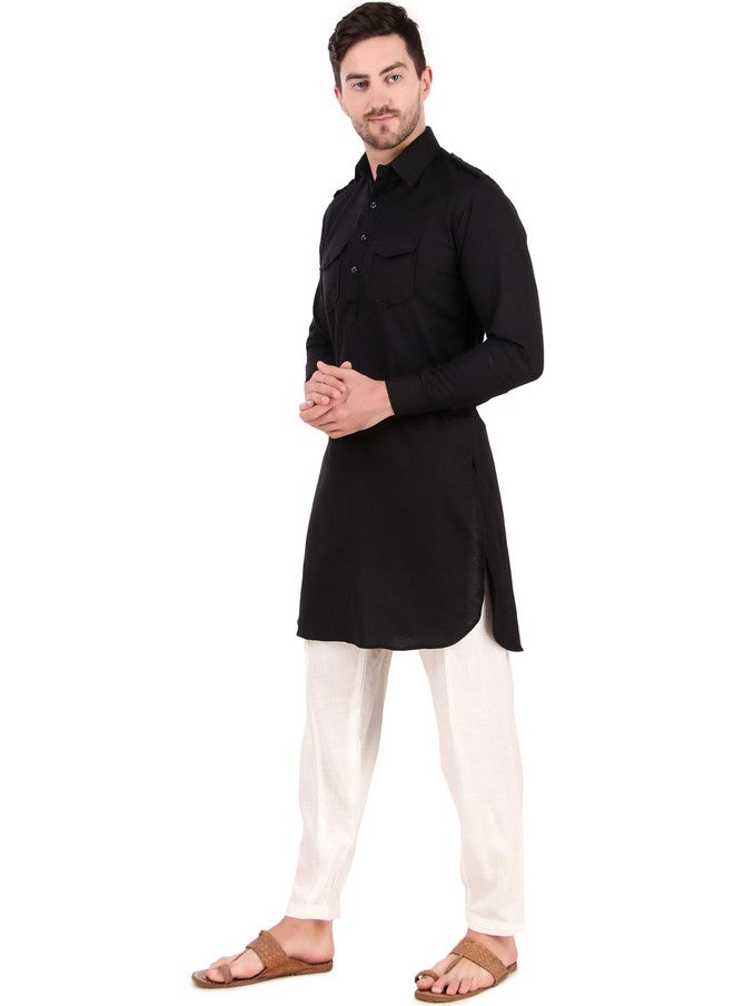 PREEN Adults-Men Black Kurta Set with Pyjamas - Image 4