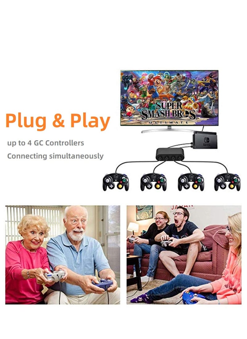 Generic - For Nintendo Switch GameCube New Turbo 4 Port GC Gamecube NGC Controller Adapter Converter for Nintend Wii U Switch and PC - Image 1