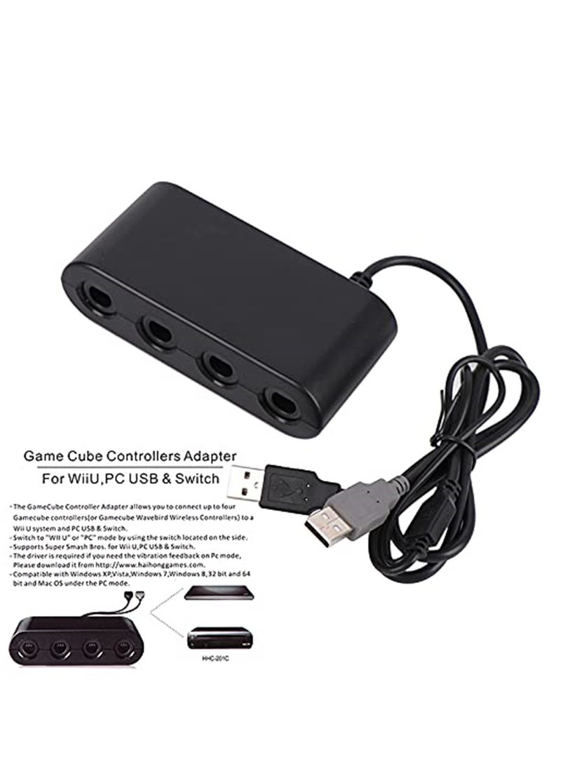 Generic - For Nintendo Switch GameCube New Turbo 4 Port GC Gamecube NGC Controller Adapter Converter for Nintend Wii U Switch and PC - Image 1