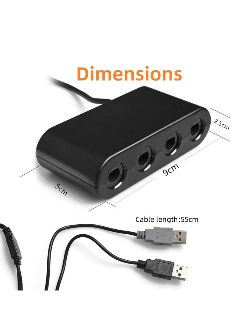 Generic - For Nintendo Switch GameCube New Turbo 4 Port GC Gamecube NGC Controller Adapter Converter for Nintend Wii U Switch and PC - Image 1