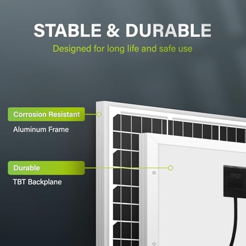 Newpowa 20W 12V Solar Panel Monocrystalline PV Module Designed for 12V Off Grid System RV, Boat, Camper, Trailer, Gate Opener - Image 4