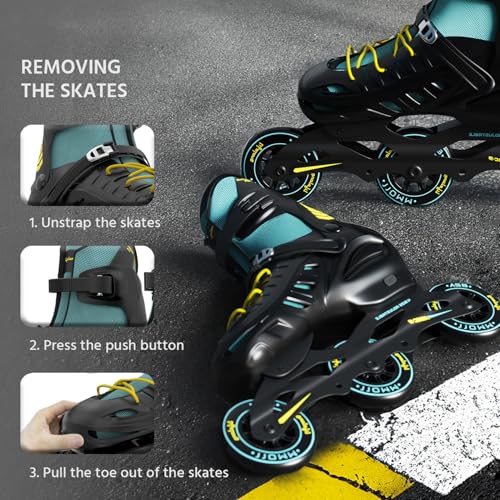 Lifelong Skating Shoes- Roller Skate Shoes - 3 Wheels Inline Skates - Skating Shoes for Boys & Girls - Skate Scooter - Liner Skates - Roller Shoes - 1 Pair of Skates, Black, M (23.5-26 cm) - Image 3