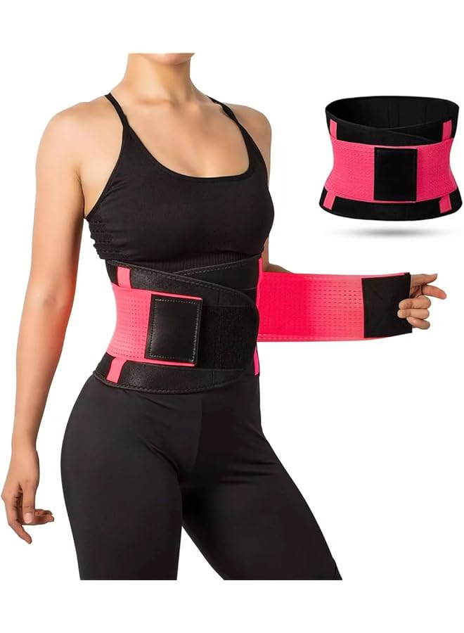 S-TOP Waist Trainer for Women, Slimming Cincher Belt, Velcro Design, Adjustable to Fit Waist Sizes of 25.5-27.5 inches, Suitable for Sports or Everyday Wear, Size M, Pink - Image 1