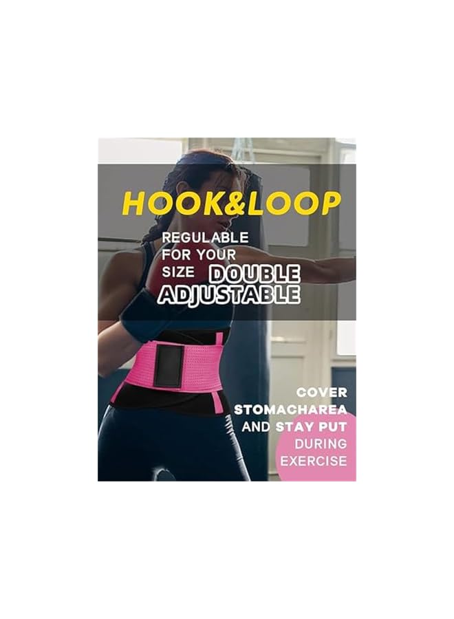 S-TOP Waist Trainer for Women, Slimming Cincher Belt, Velcro Design, Adjustable to Fit Waist Sizes of 25.5-27.5 inches, Suitable for Sports or Everyday Wear, Size M, Pink - Image 4