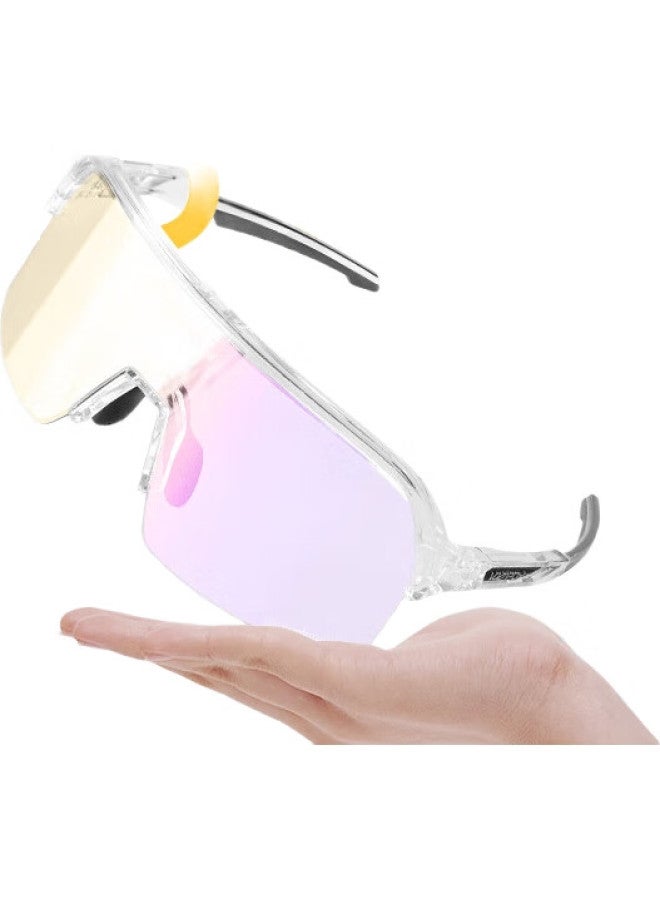 VOZAPOW Cycling Glasses, Photochromic, Day And Night Use, For Bicycle, Mountain And Road Biking, Windproof, Sandproof, Insect-Proof Goggles, For Men And Women - Image 2