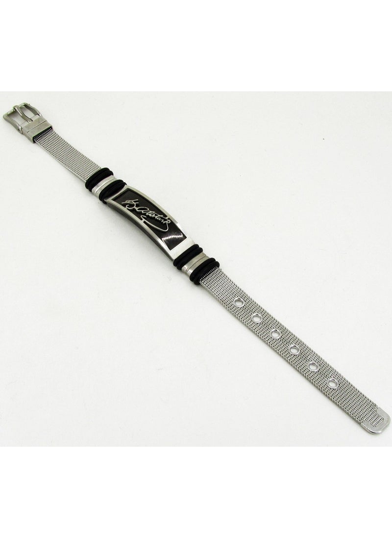 Takı Dükkanı K. Ataturk Signed Belt Model Men's Steel Bracelet scb22  - Image 3