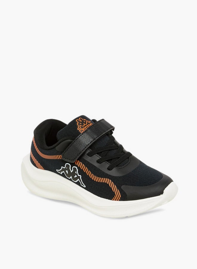 Kappa Boys' Logo Print Sports Shoes with Hook and Loop Closure - Image 2