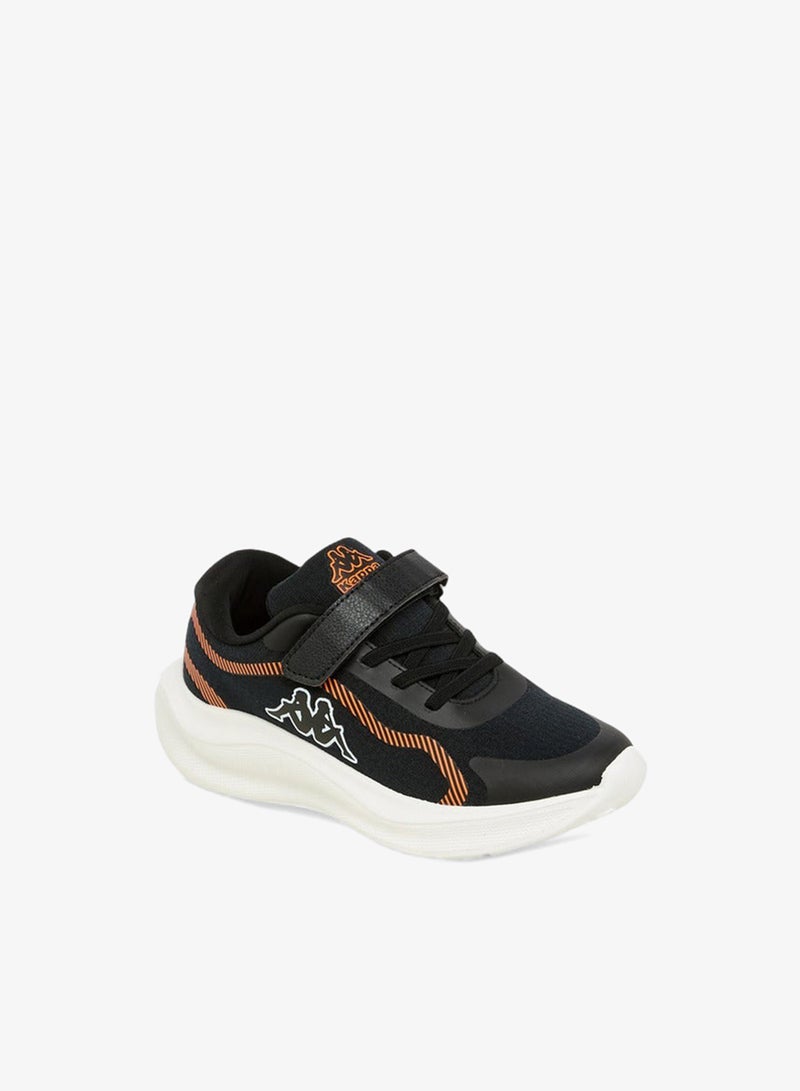 Kappa Boys' Logo Print Sports Shoes with Hook and Loop Closure - Image 2