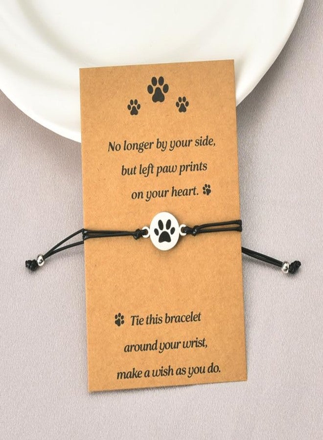 Sisadodo Cat Dog Memorial Gifts for Friends Memorial Bracelet for Loss of Dog Sympathy Gift for Daughter Son Paw Print Bracelet for Women Mens Bereavement Gifts for Loss of Dogs Cat Lover Gift for Women Men - Image 5