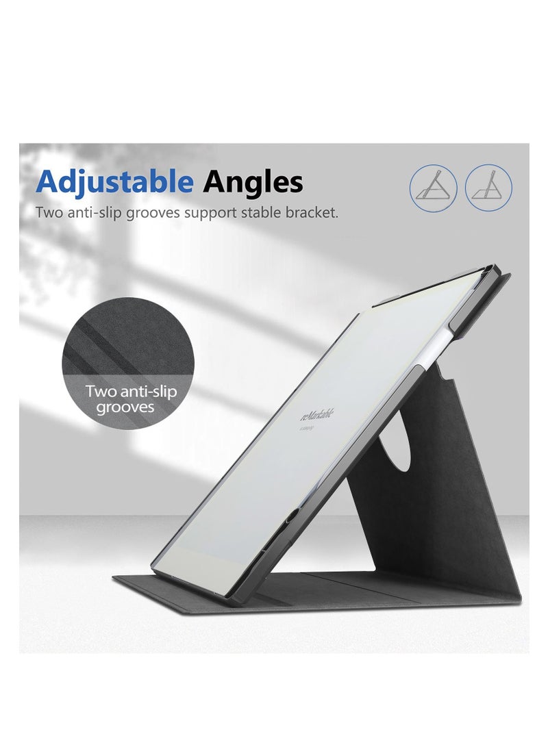 My Choice Folding Case Cover with Pen Slot for Remarkable 2 10.3"- Grey - Image 3