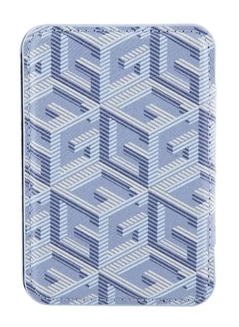 جس محفظة بطاقات Magsafe مع حامل وتصميم Gcube Stripe / حامل بطاقات آمن / ملحق هاتف عالي الجودة - أزرق