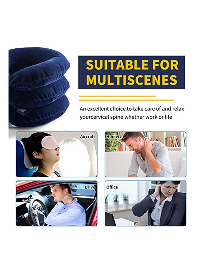 Cervical Neck Traction Device For Neck Pain Relief, Adjustable Inflatable Neck Stretcher Neck Brace, Neck Traction Pillow - Blue - Image 4