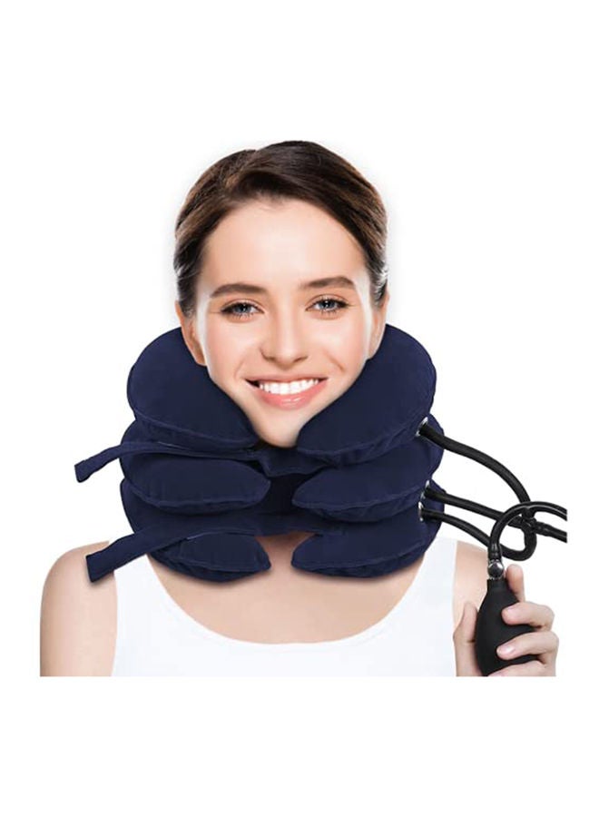 Cervical Neck Traction Device For Neck Pain Relief, Adjustable Inflatable Neck Stretcher Neck Brace, Neck Traction Pillow - Blue - Image 1