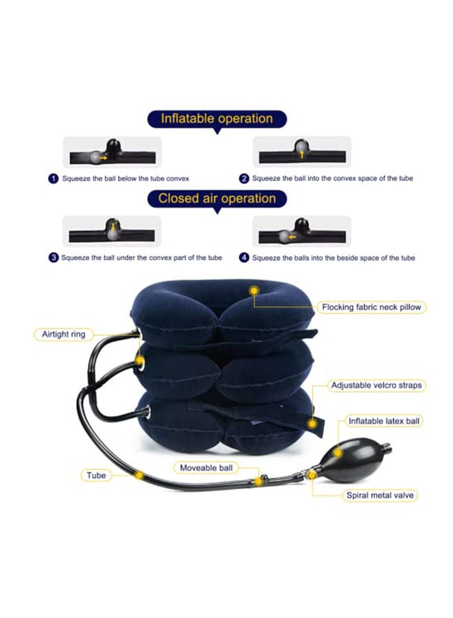 Cervical Neck Traction Device For Neck Pain Relief, Adjustable Inflatable Neck Stretcher Neck Brace, Neck Traction Pillow - Blue - Image 2