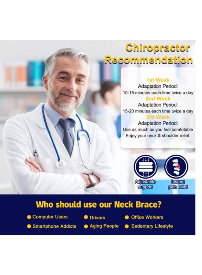 Cervical Neck Traction Device For Neck Pain Relief, Adjustable Inflatable Neck Stretcher Neck Brace, Neck Traction Pillow - Blue - Image 3