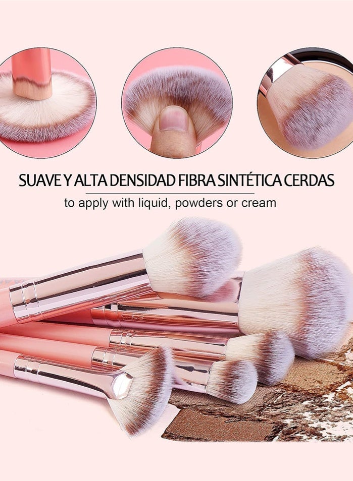 MissTiara Makeup Brushes Set 42PCS Makeup Tool Set Professional Cosmetic Brushes with Makeup Sponges Powder Puffs and Face Wash Headband Wrist Bands Travel Make up Brushes Kit for Women Girls - Image 5