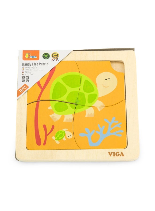 Viga Wooden Tortoise 4 Piece Puzzle – Montessori Educational Toy for Toddlers | Sensory & Fine Motor Skill Development | Age 12M+ - Image 5