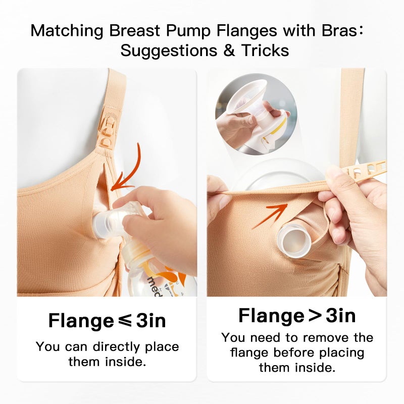 HOFISH Pumping Bra Hands Free Comfort PatentedClasps Pumping and Nursing Bra in One Seamless Breast Pump Bra All Day Wear Brown M - Image 2