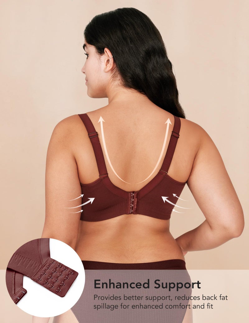 HOFISH Pumping Bra Hands Free Comfort PatentedClasps Pumping and Nursing Bra in One Seamless Breast Pump Bra All Day Wear Brown M - Image 4