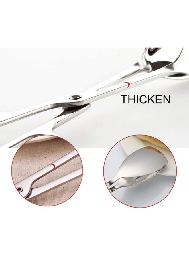Stainless Steel Serving Tongs, 10 Inch, Scissor Design, Mirror Polished, 2 Pack - Image 4