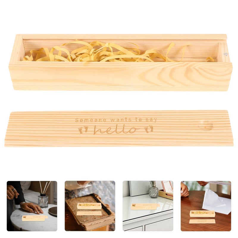 Wooden Pregnancy Test Box With Lid For Memory Keepsake Female Organizer - Image 3