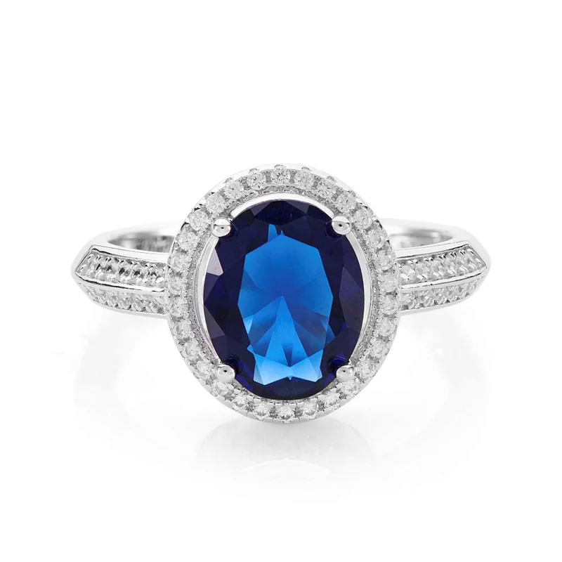 BUCKLEY LONDON THE FLAWLESS COLLECTION - SAPPHIRE SPARKLE OVAL RING